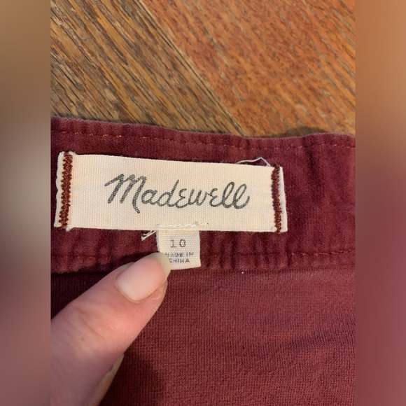 Madewell Burgundy Zip up Skirt Size 10 - Picture 4 of 6